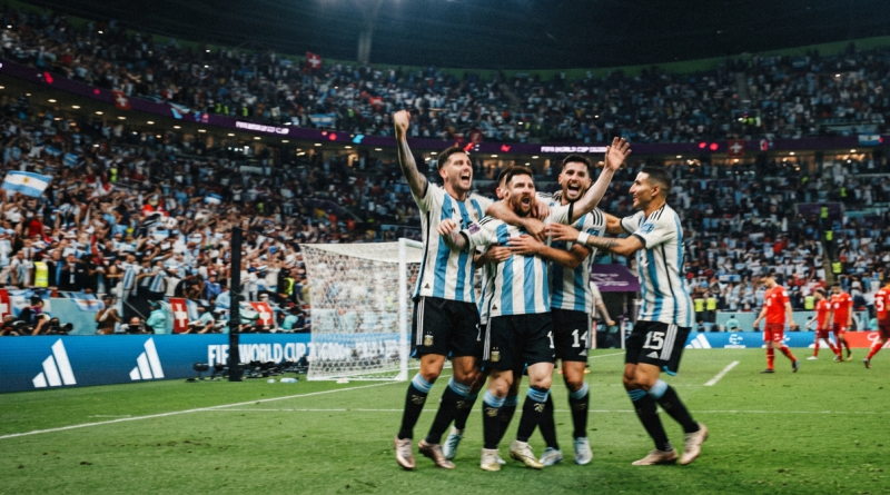 Argentina players celebrate World Cup 2026 quarterfinal win over Switzerland